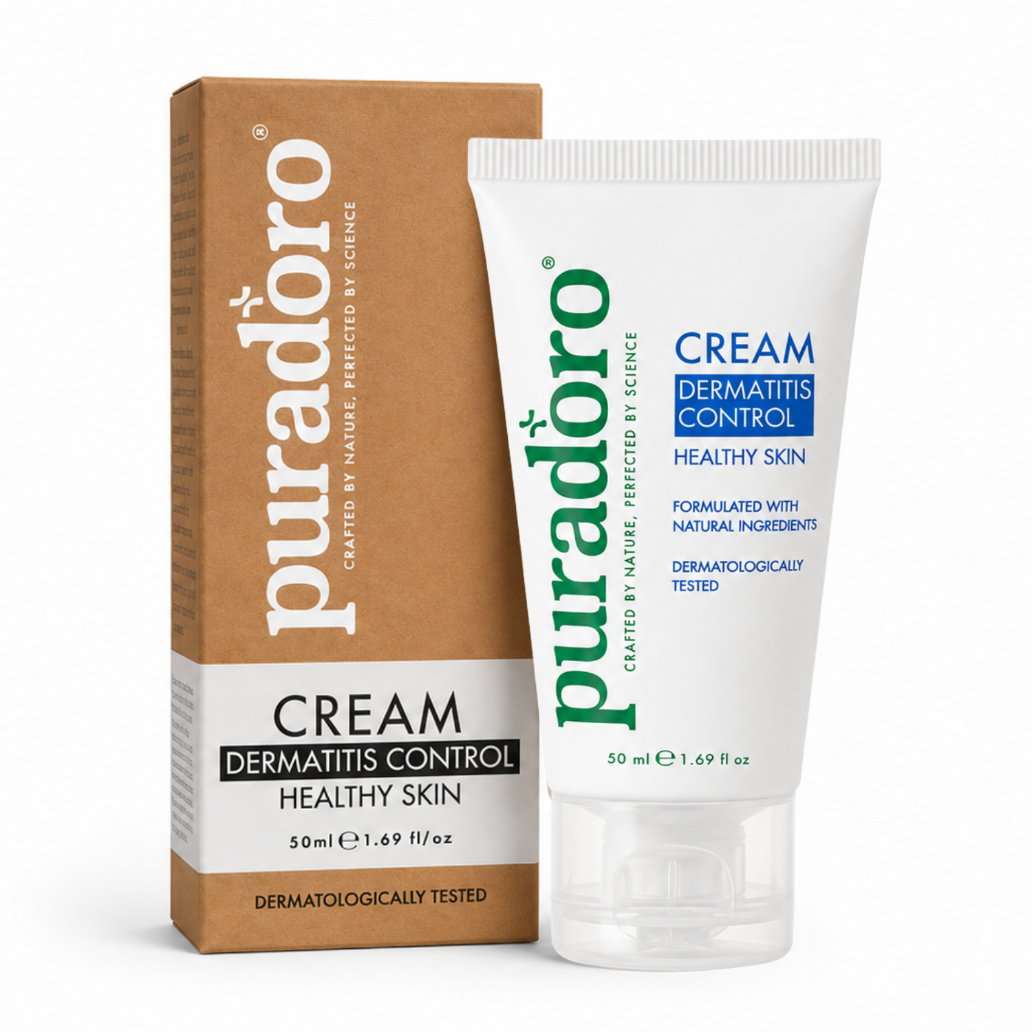 dermatitis cream puradoro Dermatitis Control & Healthy Skin Cream - Relieves Itching, Redness & Flaking 50ml - Image 1